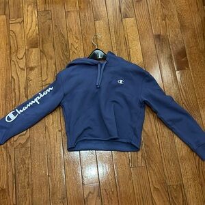 Authentic Champion cropped purple blue women’s sweater